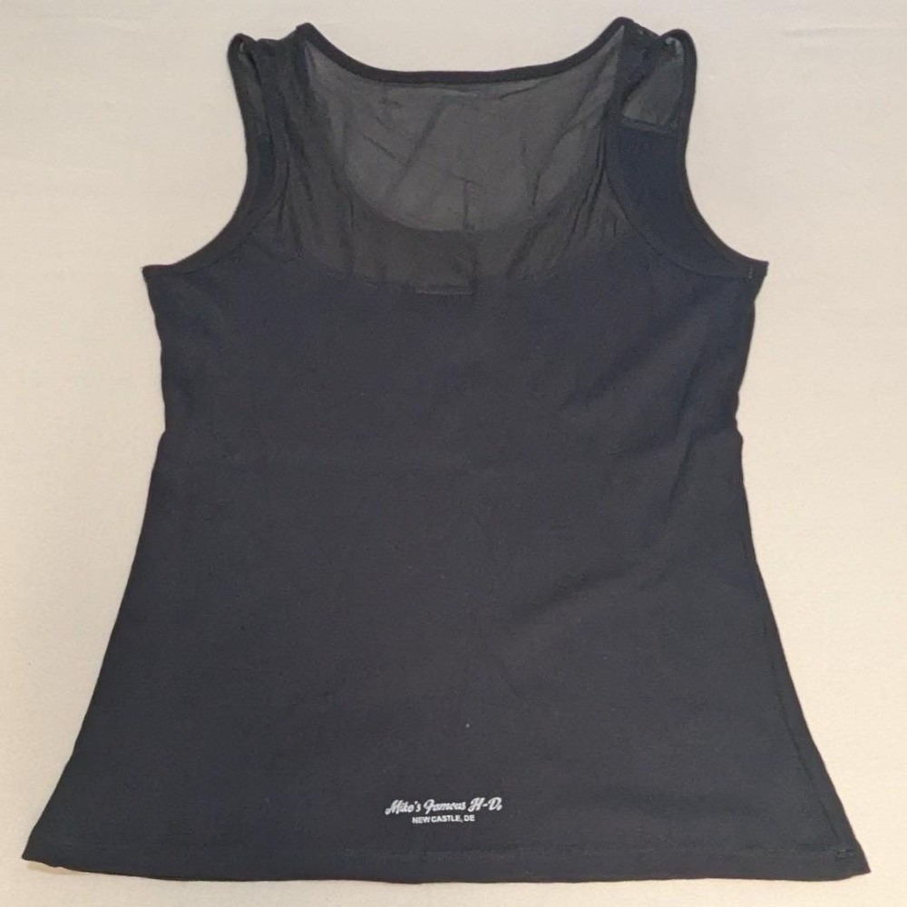 Harley-Davidson Tank Top XL Black Mesh Back Rose Graphic Ribbed Biker Edgy - Picture 2 of 7